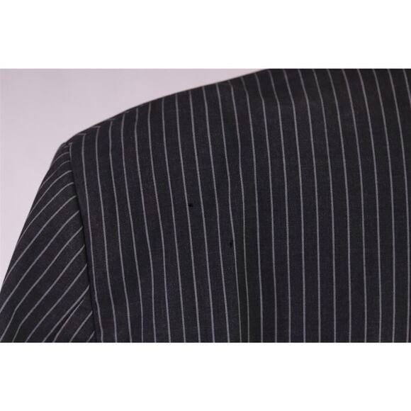 Armani Collezioni Charcoal Chalkstripe 3-Btn Wool Suit Blazer Jacket 48R - Picture 7 of 10